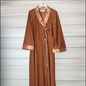 Vintage Bill Tice Wrap Long Robe Caramel Color Pockets size 10
